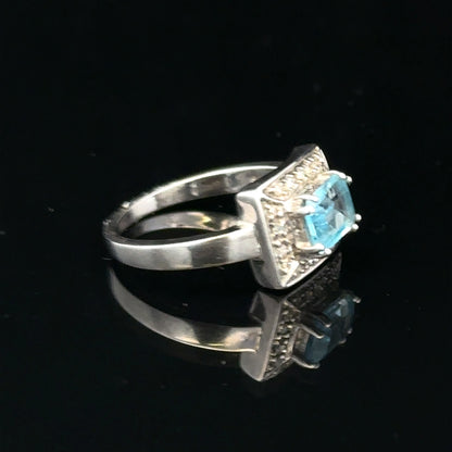 9ct white gold and diamond ring in size L, showcasing a sparkling diamond design on a sleek band.