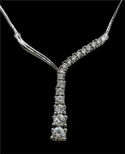 9ct white gold chain, 17-inch length, 5.1g, unbranded jewelry accessory shown in the image.
