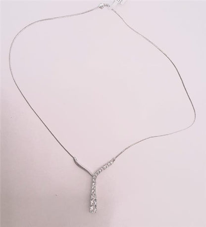 9ct white gold chain, 17-inch length, 5.1g, unbranded jewelry showing the elegant chain design and shine.
