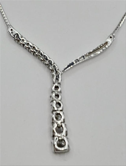 9ct white gold chain, 17-inch length, 5.1g, unbranded jewelry with a sleek, classic design.