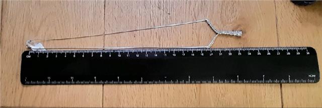 9ct white gold chain, 17 inches long, 5.1 grams, unbranded, with a classic link design.