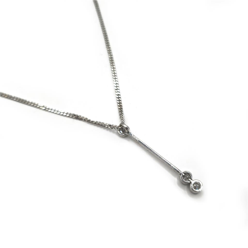 9ct white gold chain with 18ct white gold diamond pendant, featuring sparkling diamonds and a lightweight 3.5g design.