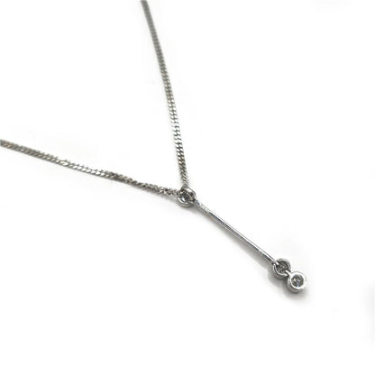 9ct white gold chain with 18ct white gold diamond pendant, featuring sparkling diamonds and a lightweight 3.5g design.