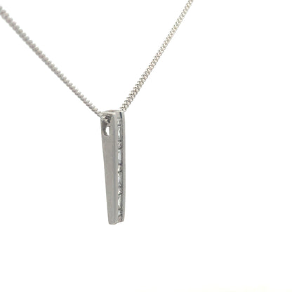 9ct white gold chain with 18ct diamond pendant featuring 0.25 carats, showcasing elegant jewelry design and sparkling gemstones.
