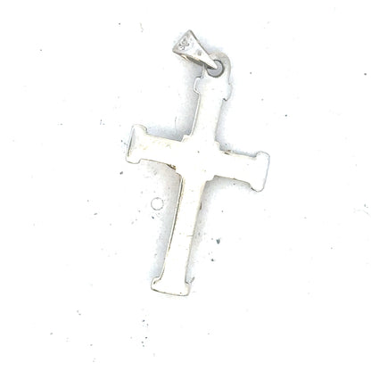 9ct white gold cross pendant weighing 1.7g, featuring a sleek design with polished finish, unbranded jewelry accessory.