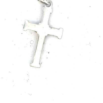 9ct white gold cross pendant weighing 1.7g, featuring a sleek design and polished finish, perfect for everyday wear.