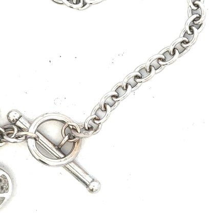 9ct white gold diamond bracelet with sparkling diamonds, weighs 5.4g, featuring a delicate and elegant design.