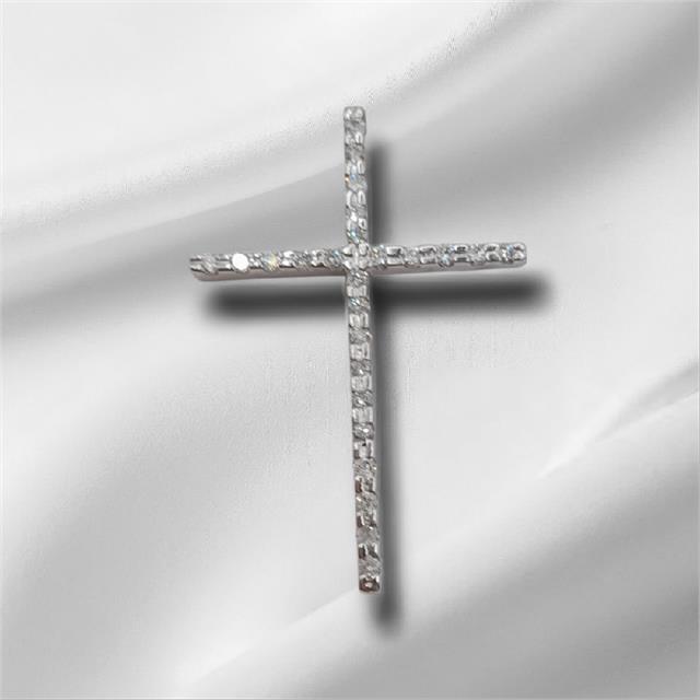 9ct white gold diamond cross pendant with sparkling diamonds, weighs 2.1g, elegant jewelry piece with detailed craftsmanship.