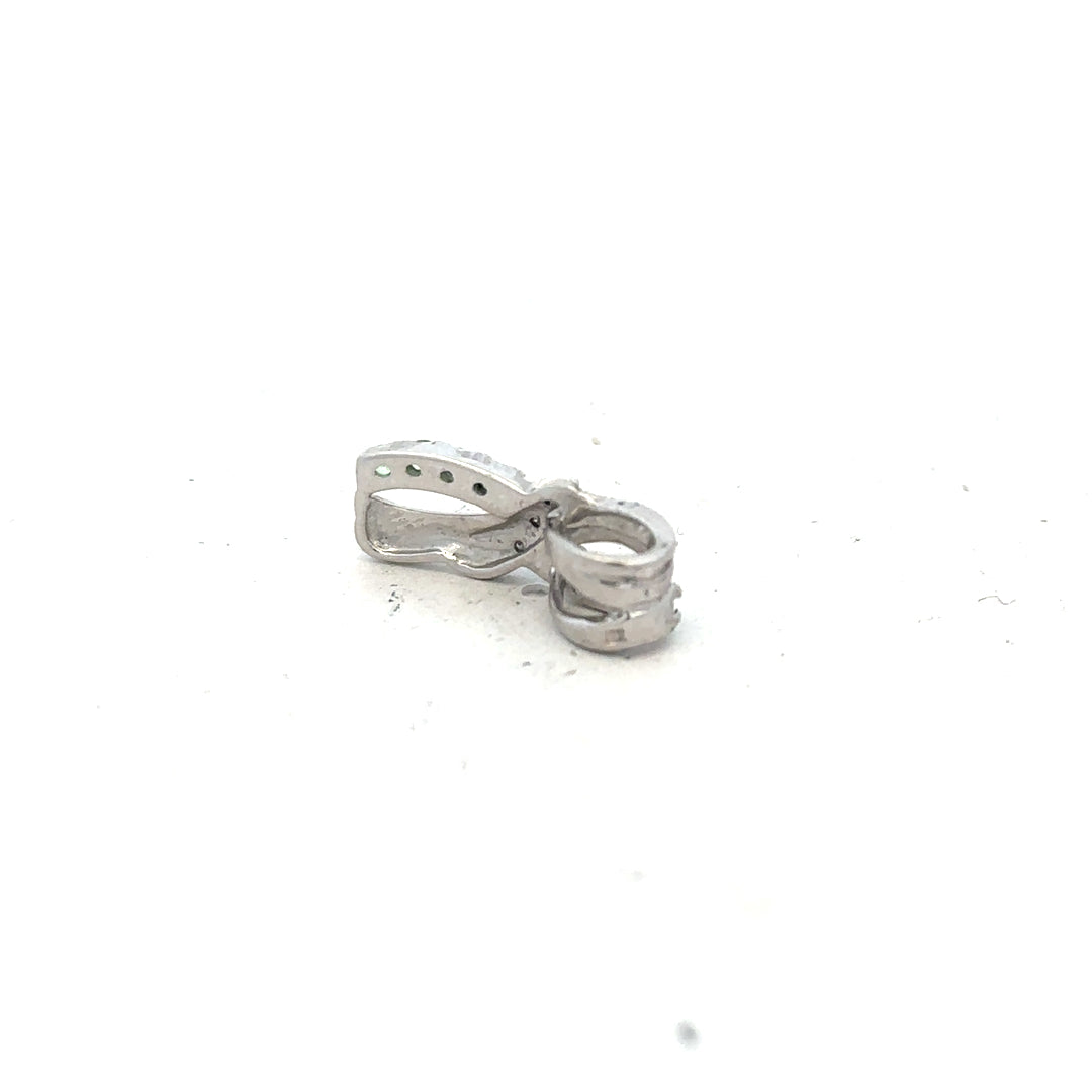 9ct white gold diamond pendant with sparkling diamonds, weighs 2.2g, featuring a sleek and elegant design.