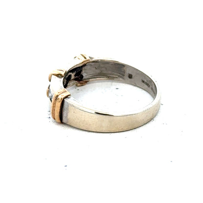 9ct white gold diamond ring featuring a sparkling central diamond and elegant band design.