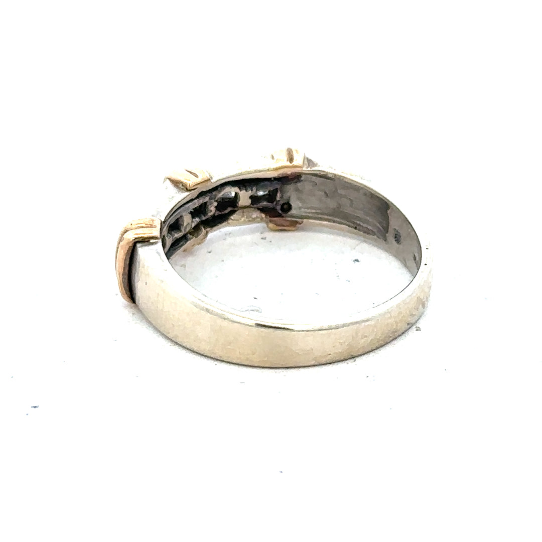 9ct white gold diamond ring with a central sparkling diamond and elegant band, unbranded jewelry piece.