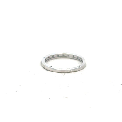 9ct white gold diamond ring size J1/2 with sparkling diamonds, showcasing elegant craftsmanship and a sleek design.
