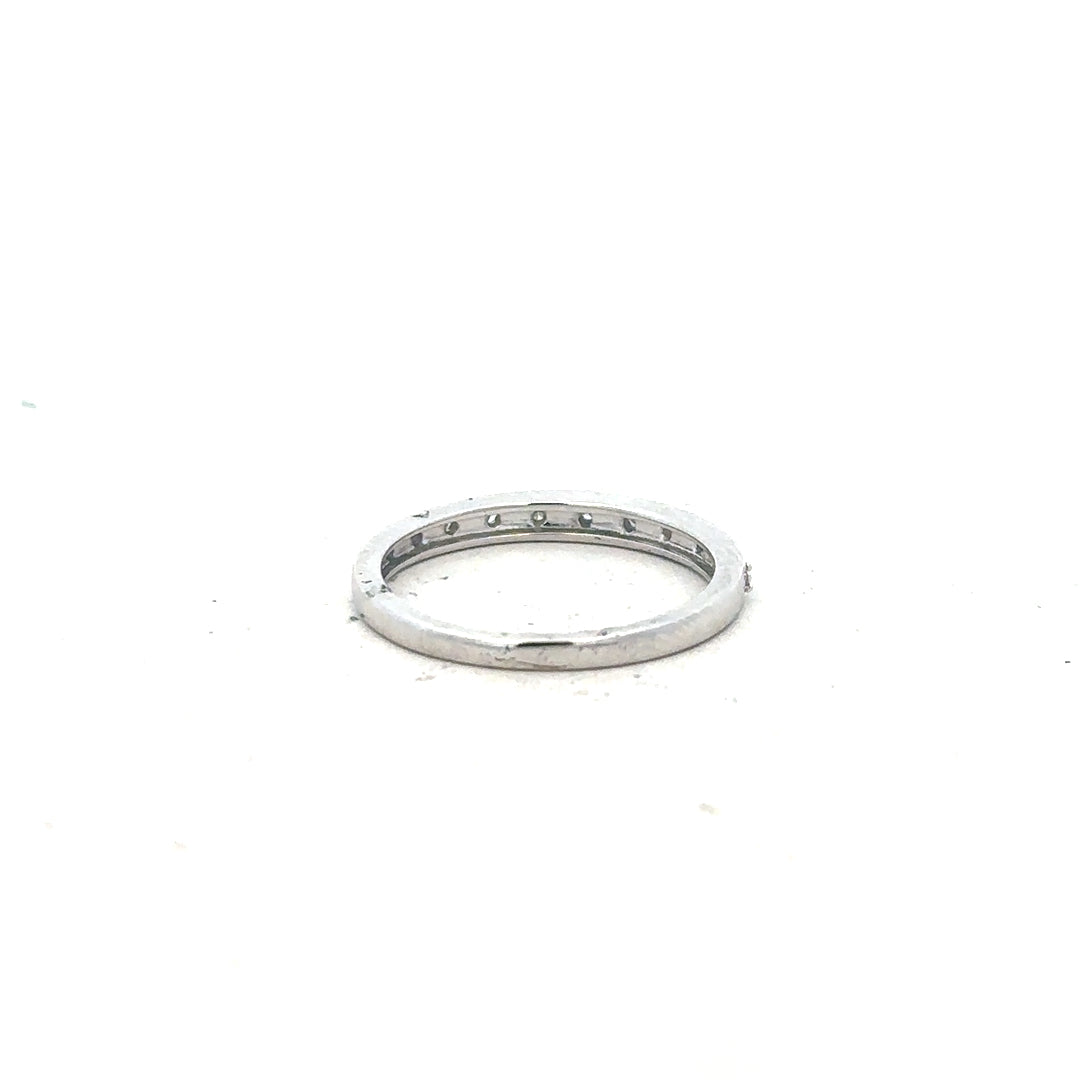 9ct white gold diamond ring size J1/2 with sparkling diamonds, featuring a sleek and elegant design.