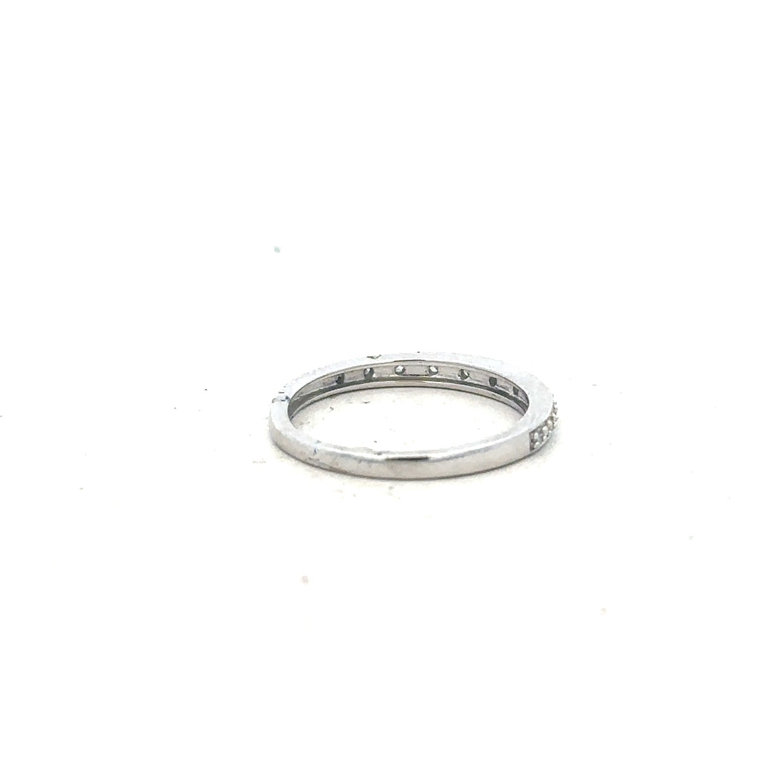9ct white gold diamond ring size J1/2 with sparkling diamonds, elegant jewelry piece, unbranded.