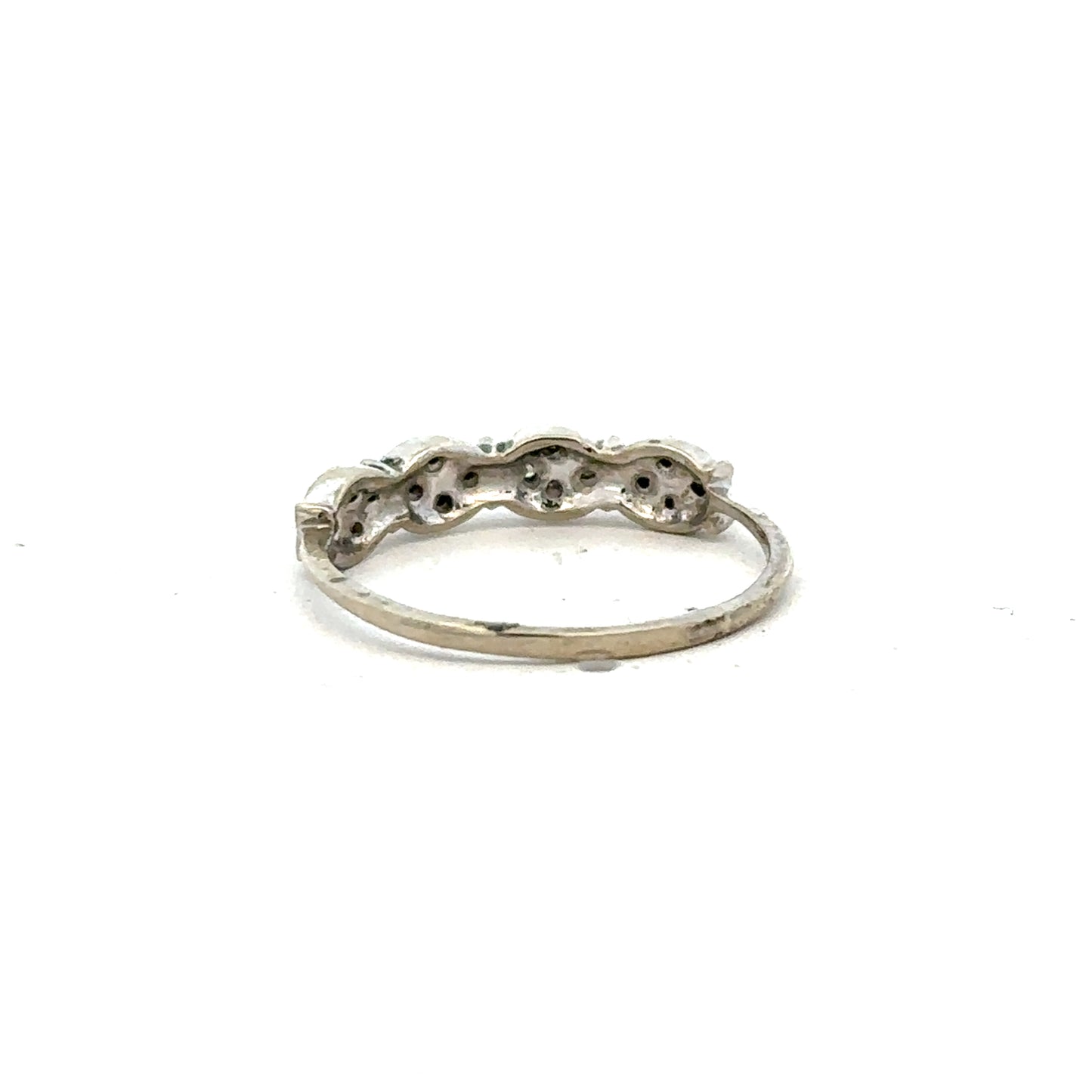 9ct white gold diamond ring in size K1/2 with sparkling diamonds, showcasing elegant jewelry design.