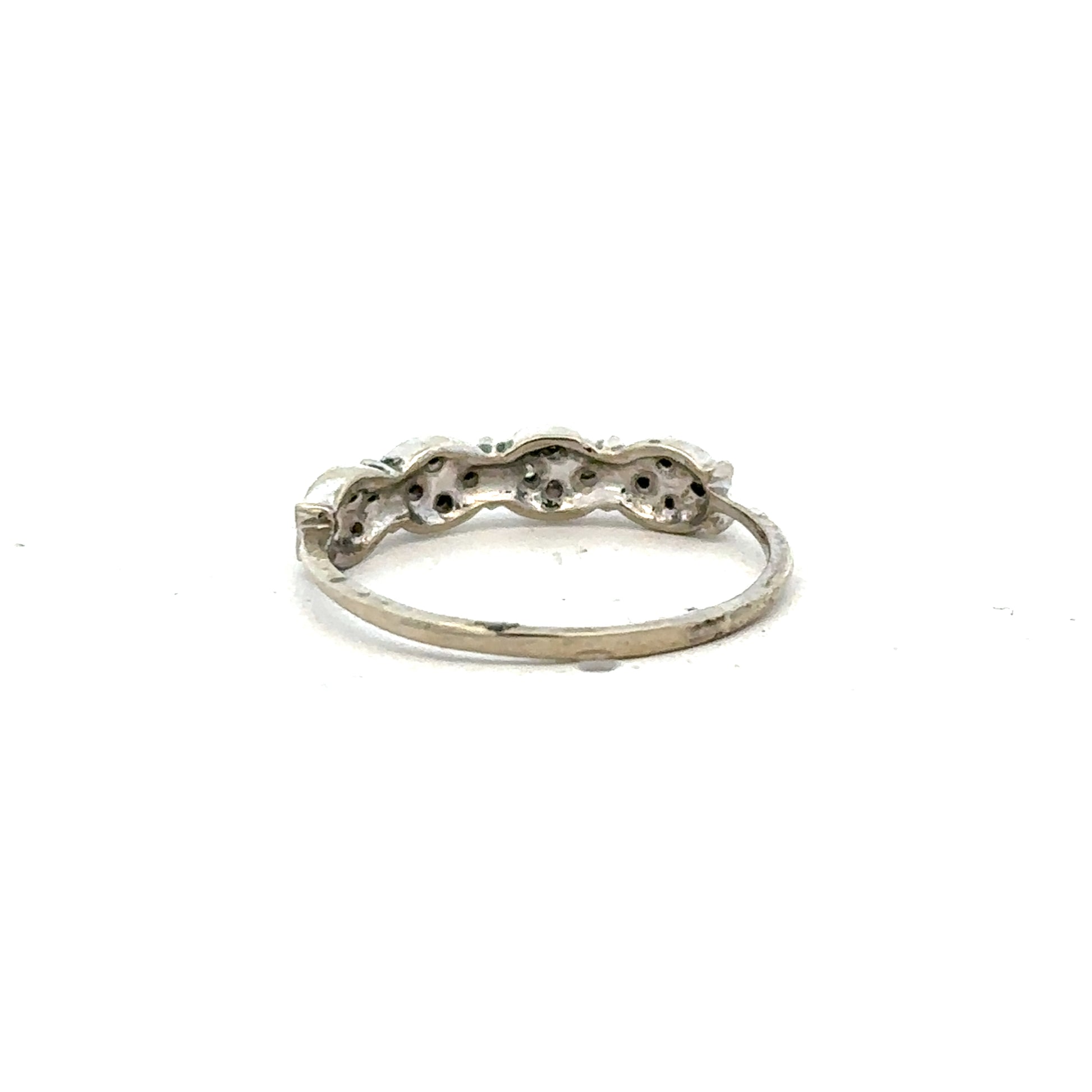 9ct white gold diamond ring in size K1/2 with sparkling diamonds, showcasing elegant jewelry design.