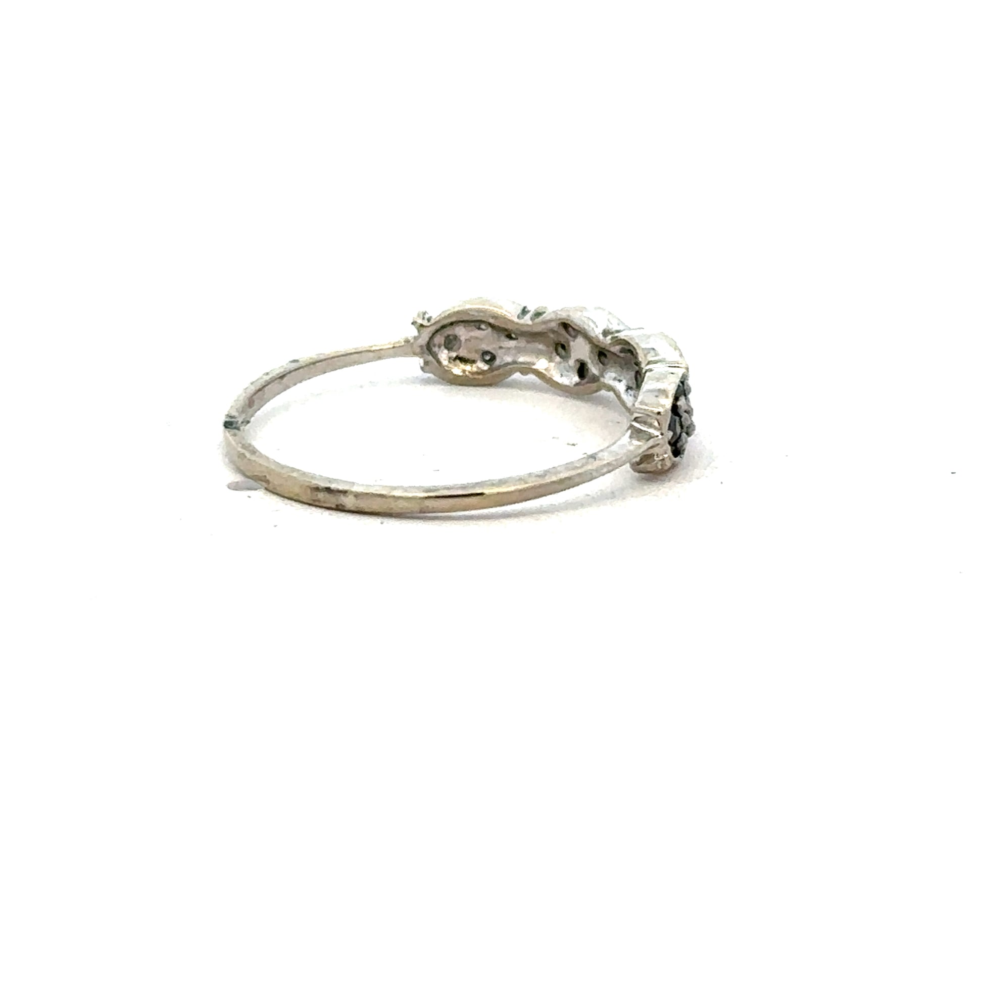 9ct white gold diamond ring in size K1/2 with sparkling diamonds and elegant design.