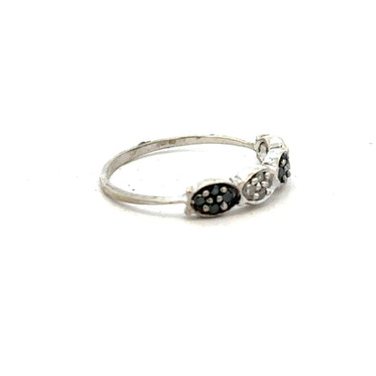 9ct white gold diamond ring size K1/2 with sparkling diamonds, unbranded, showing the elegant design and polished finish.