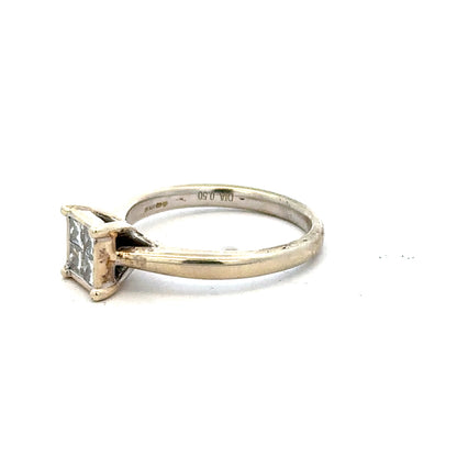 9ct white gold diamond ring in size L1/2, featuring a sparkling diamond setting and elegant design.