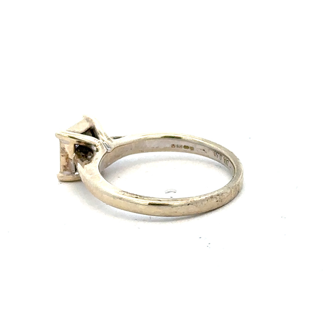 9ct white gold diamond ring in size L1/2, featuring a sparkling diamond setting and elegant design.