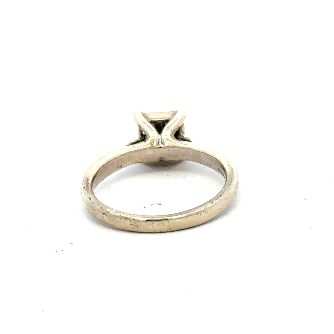 9ct white gold diamond ring in size L1/2, featuring a sparkling diamond setting on a sleek band.