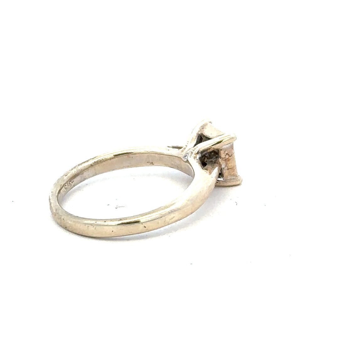 9ct white gold diamond ring size L1/2 with sparkling diamonds, showcasing elegant jewelry craftsmanship.