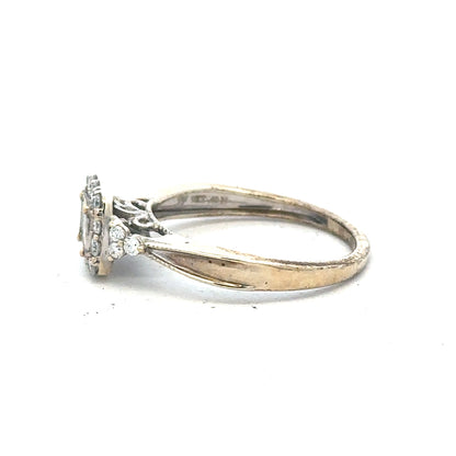 9ct white gold diamond ring in size N, showcasing sparkling diamonds and a sleek band, weighing 2.3 grams.