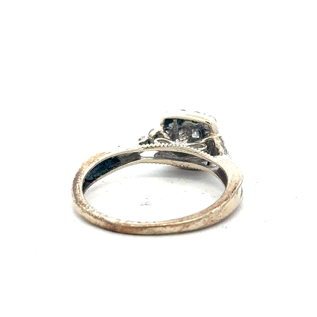 9ct white gold diamond ring in size N, 2.3g, featuring a sparkling diamond setting, unbranded jewelry for elegant wear
