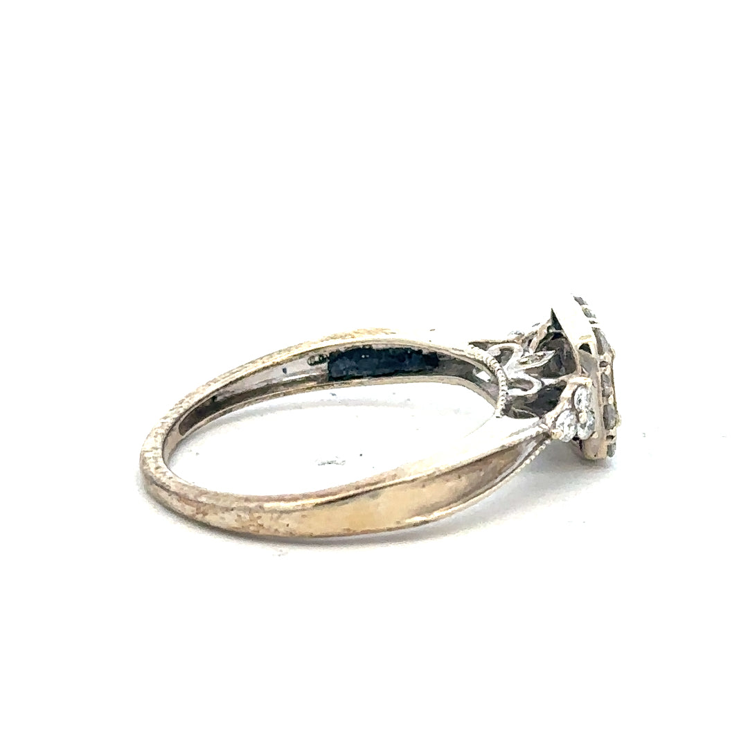 9ct white gold diamond ring in size N with 2.3g, featuring a sparkly diamond setting on a sleek band.