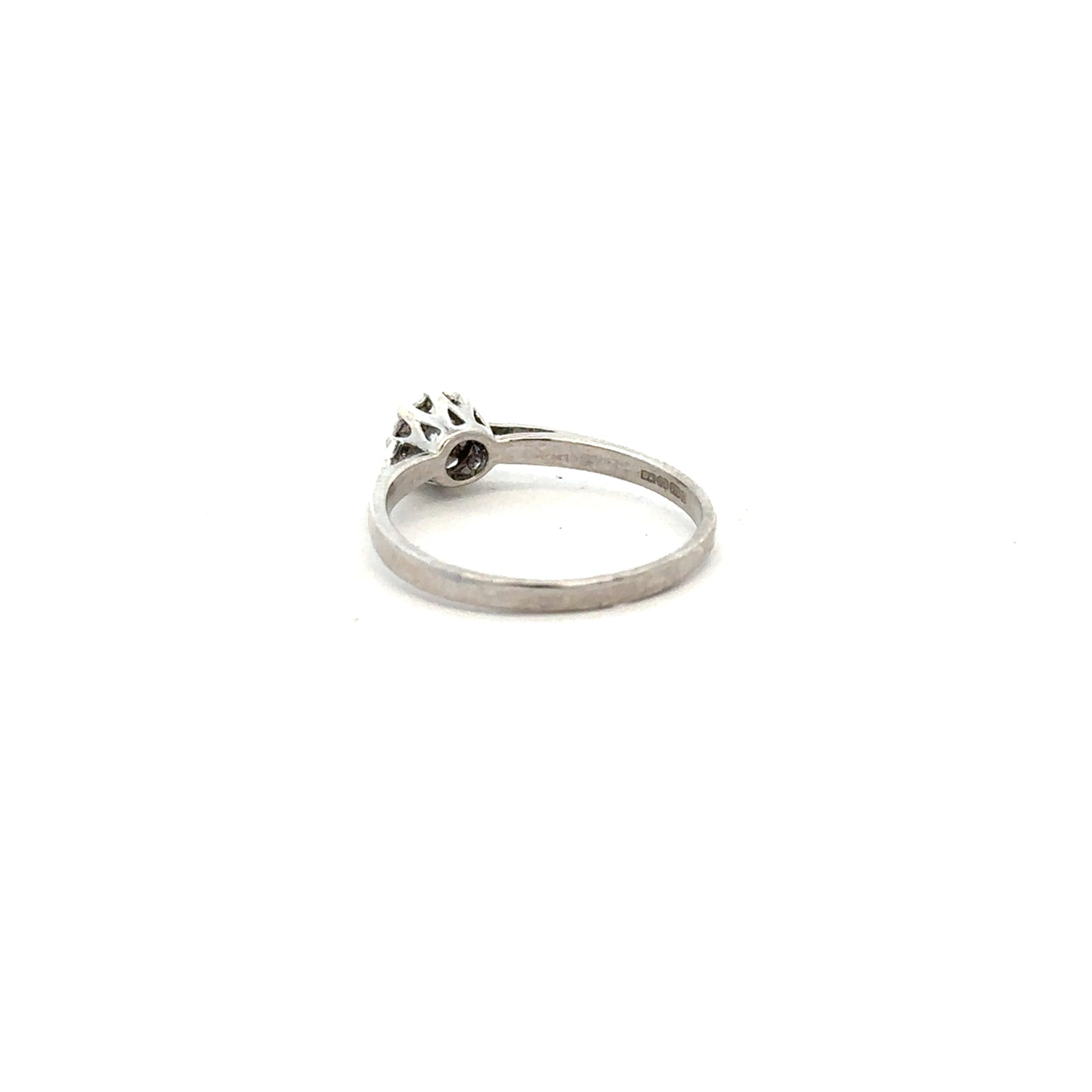 9ct white gold diamond ring in size N with sparkling diamonds, featuring a sleek and elegant design.