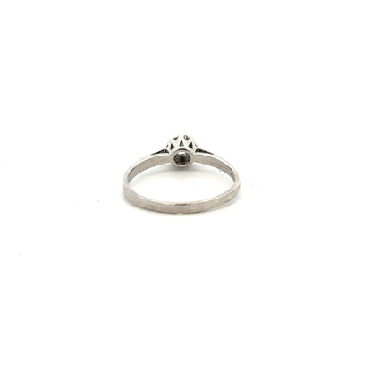 9ct white gold diamond ring in size N with sparkling diamonds, showcasing elegant jewelry craftsmanship.