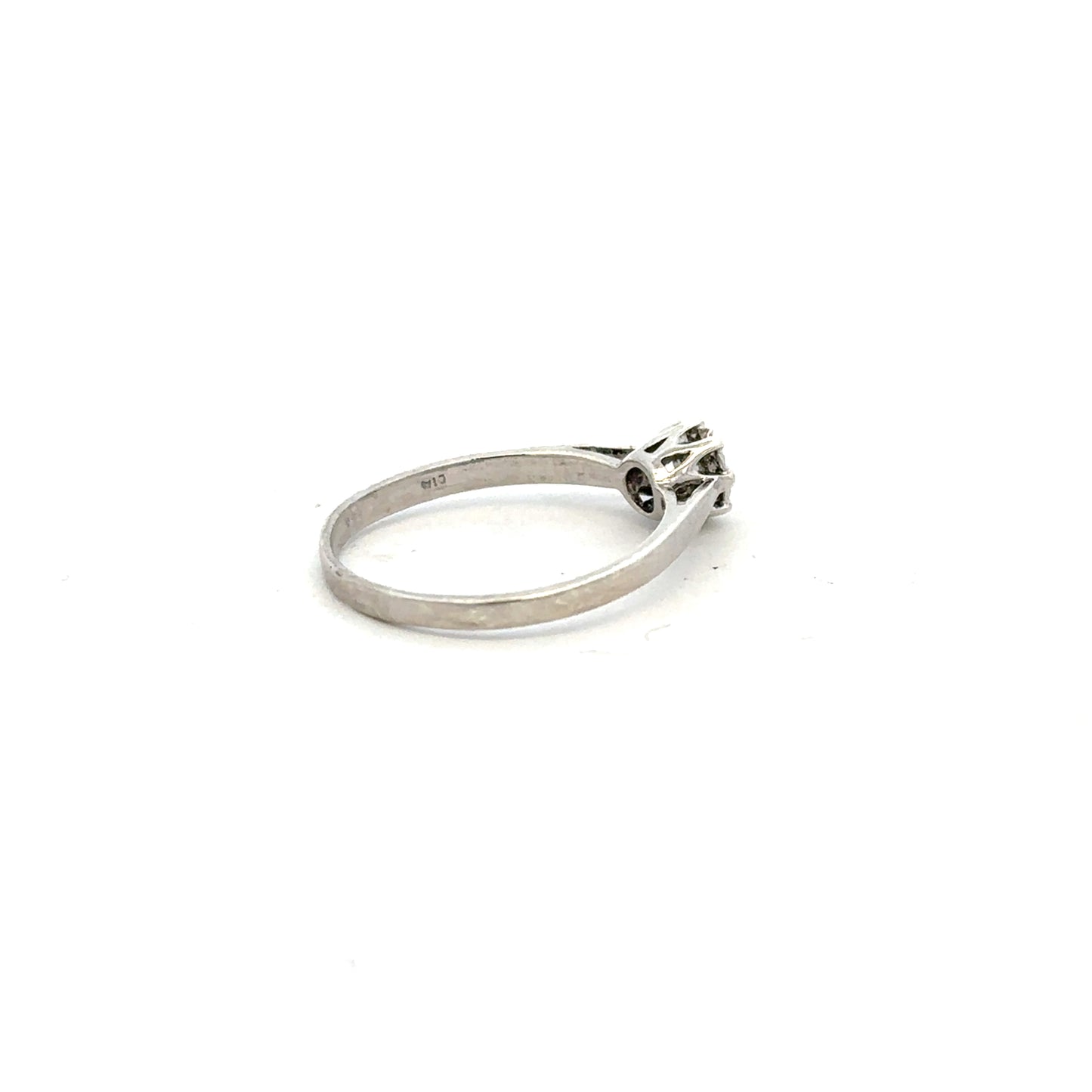 9ct white gold diamond ring in size N with sparkling diamonds, elegant jewelry piece.