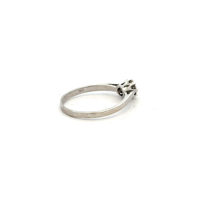 9ct white gold diamond ring in size N with sparkling diamonds, elegant jewelry piece.