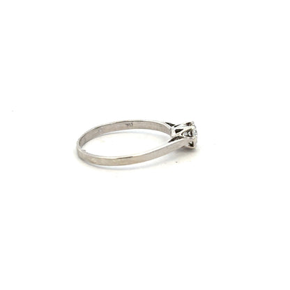 9ct white gold diamond ring in size N with sparkling diamonds, showcasing a delicate and elegant jewelry design.