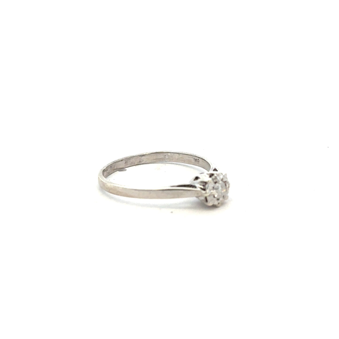 9ct white gold diamond ring in size N with sparkling diamonds, featuring a sleek and elegant design.