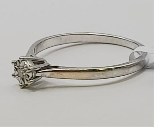 9ct white gold diamond ring in size N with sparkling diamonds, crafted with elegant design.