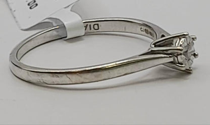 9ct white gold diamond ring in size N with sparkling diamonds, showcasing elegant craftsmanship and a sleek design.