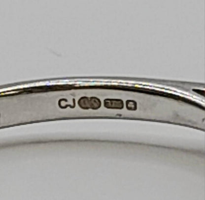 9ct white gold diamond ring in size N with sparkling diamonds, showcasing an elegant and detailed jewelry design.