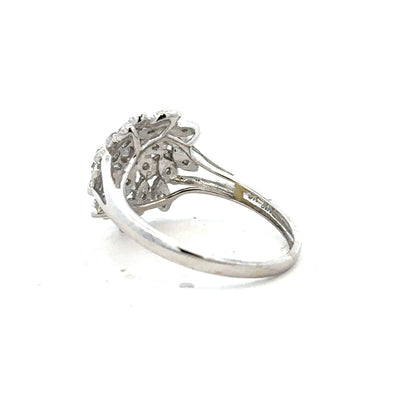 9ct white gold diamond ring size N with sparkling diamonds, showcasing elegant craftsmanship and a sleek, polished finish.