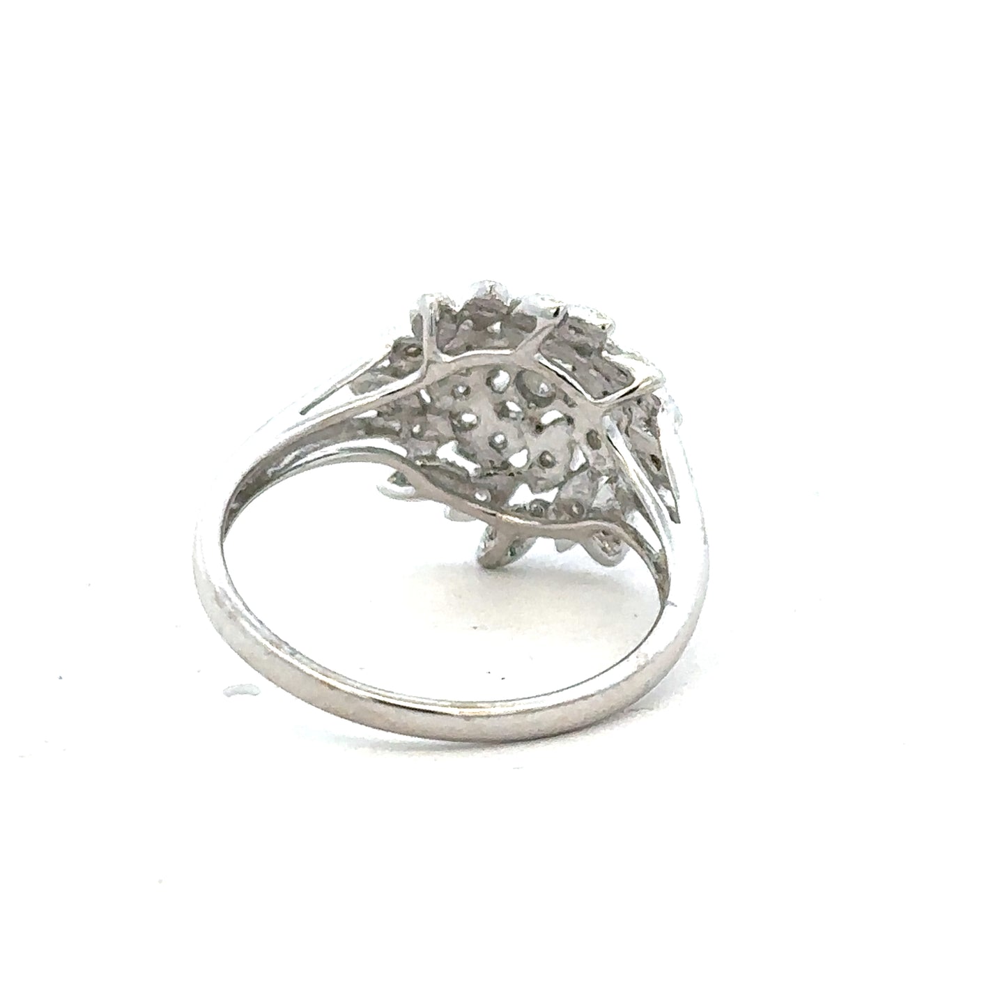 9ct white gold diamond ring size N with sparkling diamonds, showcasing elegant craftsmanship and a sleek design.