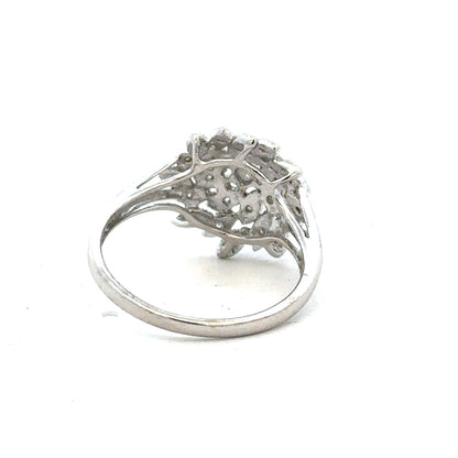 9ct white gold diamond ring size N with sparkling diamonds, showcasing elegant craftsmanship and a sleek design.