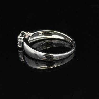 9ct white gold diamond ring in size N1/2 with sparkling diamonds, showcasing elegant jewelry design.