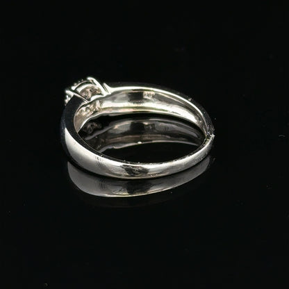 9ct white gold diamond ring in size N1/2 with sparkling diamonds, showcasing elegant jewelry design.