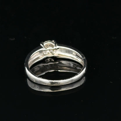 9ct white gold diamond ring in size N1/2 with sparkling diamonds, showcasing elegant jewelry design.