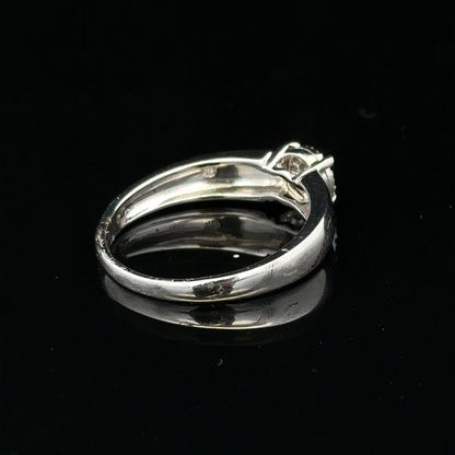 9ct white gold diamond ring in size N½, featuring sparkling diamonds and a sleek, elegant design.