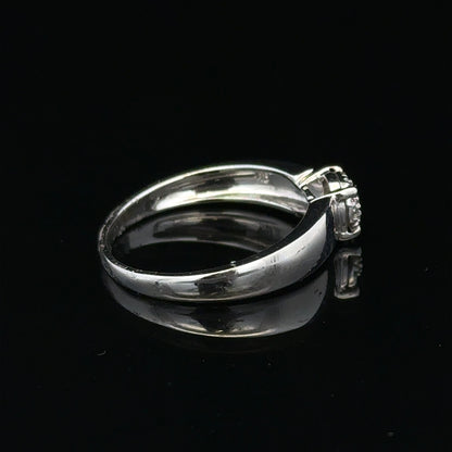 9ct white gold diamond ring in size N1/2 with sparkling diamonds, unbranded jewelry piece showcasing elegant design.