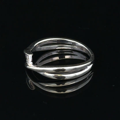 9ct white gold diamond ring in size O, featuring a sparkling diamond and elegant design, unbranded jewelry accessory