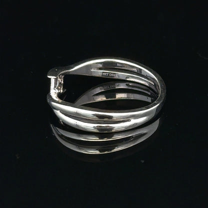 9ct white gold diamond ring in size O, featuring a sparkling diamond center and elegant band design.