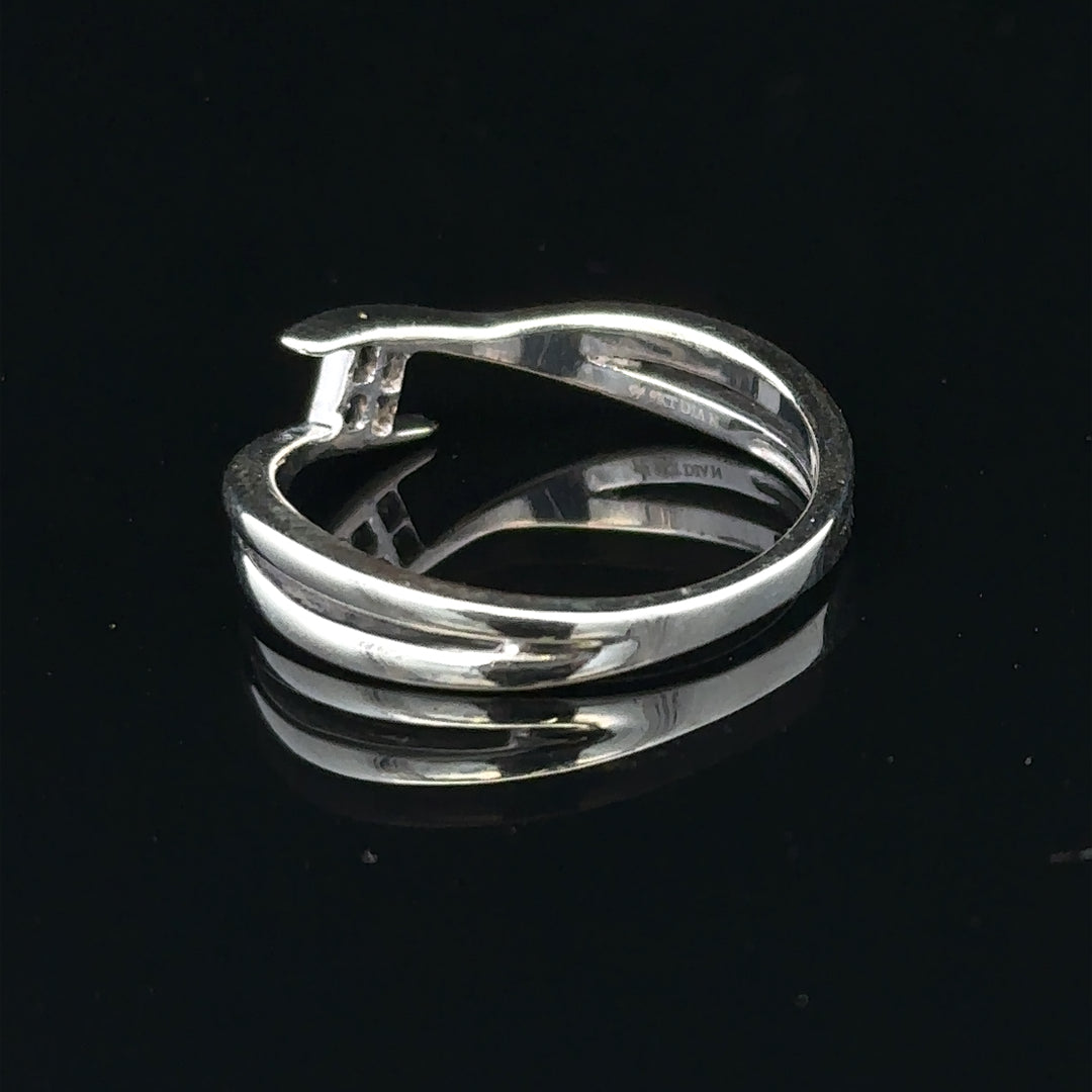 9ct white gold diamond ring in size O with a sparkling diamond setting, unbranded jewelry piece.