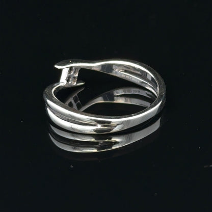 9ct white gold diamond ring in size O with a sparkling diamond setting, unbranded jewelry piece.